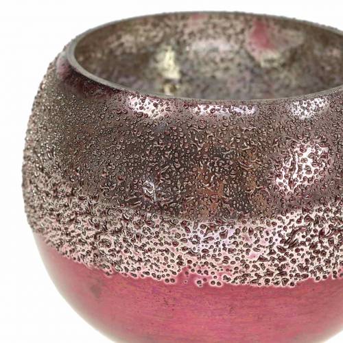 Floristik24 Latarnia szklana różowa Ø8,5cm W6,5cm 4 szt