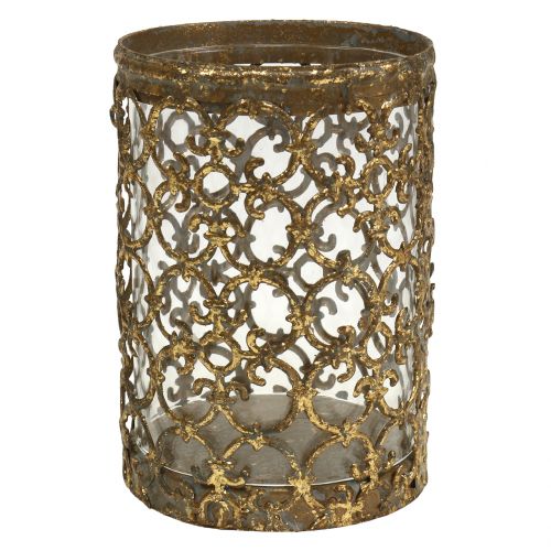 Floristik24 Latarnia złota antyczna Ø8cm W11,5cm 1 szt