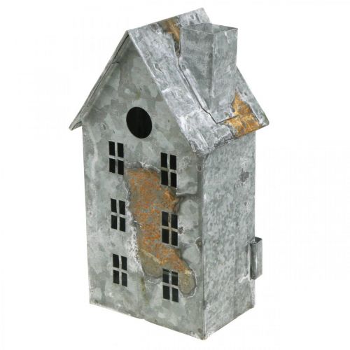 Floristik24 Latarnia metalowa shabby chic sprana biała, rdza wys.20cm