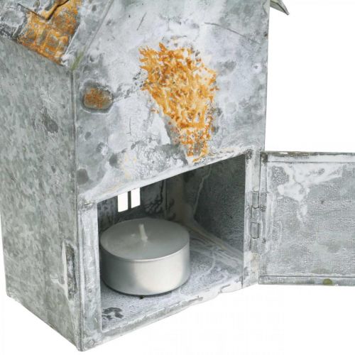 Produkt Latarnia metalowa shabby chic sprana biała, rdza wys.20cm
