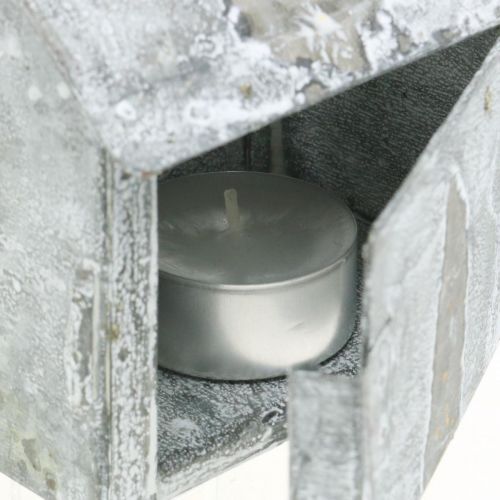 Produkt Latarnia metalowa shabby chic sprana biała, rdza wys.11cm