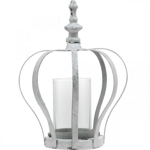 Floristik24 Korona z lekkiego wiatru, metalowa dekoracja w stylu vintage, biały shabby chic Ø14cm W19cm
