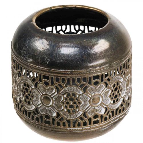 Floristik24 Latarnia metalowa świecznik na tealighty w stylu vintage kwiaty Ø12,5cm