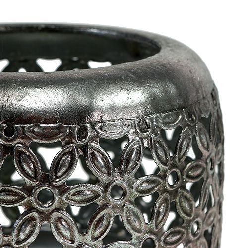 Floristik24 Latarnia srebrna Ø11,5cm H9,5cm 1szt.