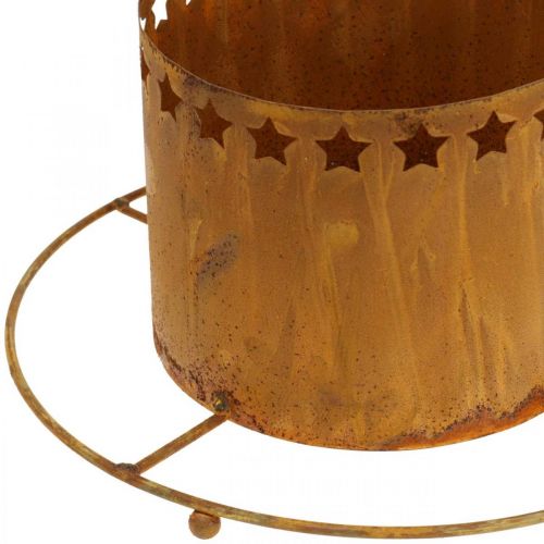 Produkt Lampion z Gwiazdami, Adwentowy, Metalowy uchwyt na wieniec, Dekoracja świąteczna Rdza Ø25cm