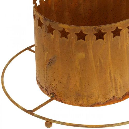 Produkt Lampion z Gwiazdami, Adwentowy, Metalowy uchwyt na wieniec, Dekoracja świąteczna Rdza Ø25cm