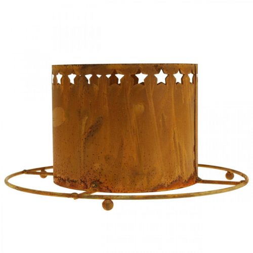 Produkt Lampion z Gwiazdami, Adwentowy, Metalowy uchwyt na wieniec, Dekoracja świąteczna Rdza Ø25cm