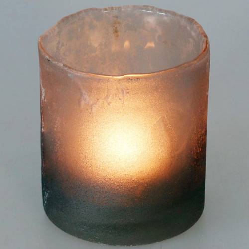 Produkt Lampion szklany szary matowy Ø8,5cm H9,5cm