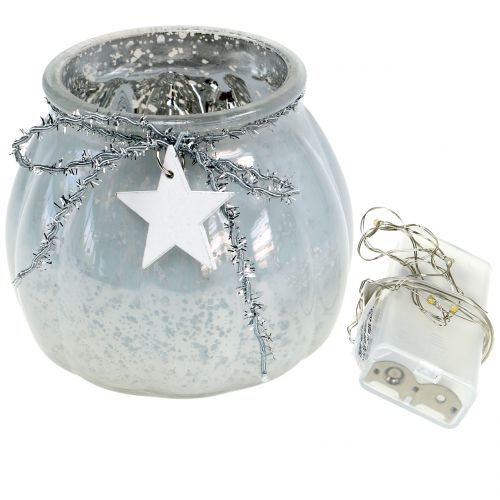Floristik24 Latarnia biała z lampką LED Ø11cm H10cm