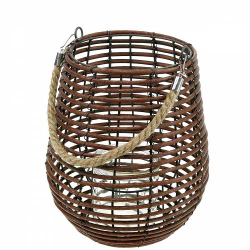 Floristik24 Latarnia dekoracyjna, dekoracja świecy z uchwytem, lampion w koszu Ø23cm W27cm