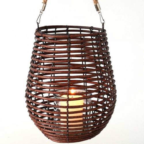 Produkt Latarnia dekoracyjna, dekoracja świecy z uchwytem, lampion w koszu Ø23cm W27cm
