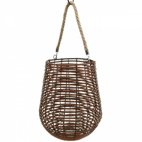 Produkt Świeca w koszu, latarnia z rączką, dekoracja świecy, koszykowa latarnia Ø24cm W34cm