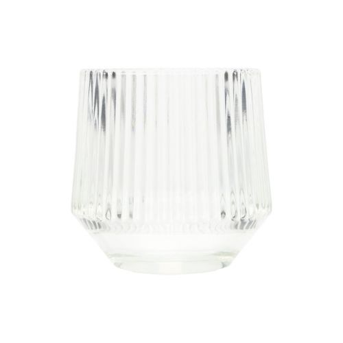 Lampiony szklane na tealighty przezroczyste W7,5cm Ø8cm 6szt