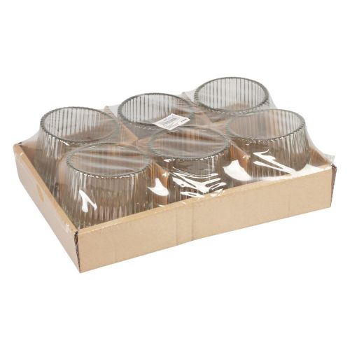 Produkt Lampiony szklane na tealighty przezroczyste W7,5cm Ø8cm 6 szt