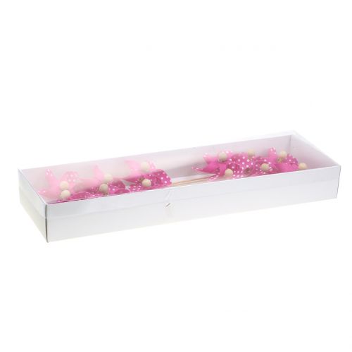 Floristik24 Wiatrak dekoracyjny w kropki różowy Ø8cm 12szt