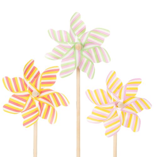 Floristik24 Palik ogrodowy wiatraczek, atrakcyjna dekoracja na patio, do ogrodu i na balkon, 47 cm, 3 sztuki