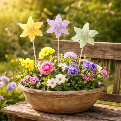 Produkt Patyczki do kwiatów, paliki ogrodowe do wiosennych dekoracji, do użytku na zewnątrz, 28 cm, 12 sztuk