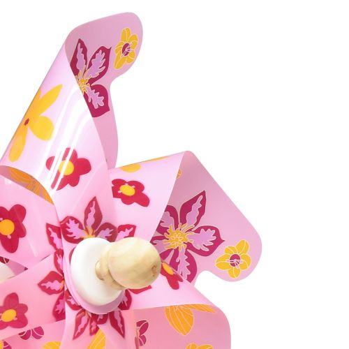 Floristik24 Wiatraczek na patyku dekoracja wiatraka różowożółty Ø30,5cm 74cm