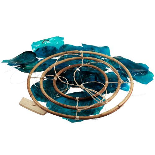 Produkt Dzwonek wietrzny morska wisząca dekoracja muszle Capiz niebieskie 90cm