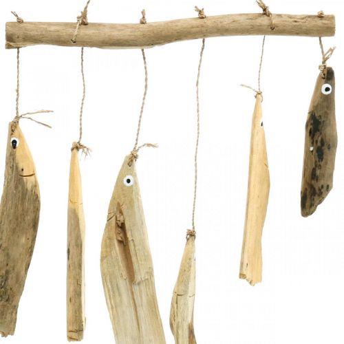 Produkt Morska ryba dekoracja, gong wietrzny z drewna dryfującego, drewniana dekoracja L50cm W30cm