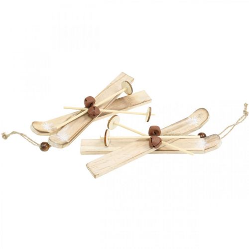 Floristik24 Winter deco narty Dekoracja choinkowa Para nart drewno W17cm 4szt