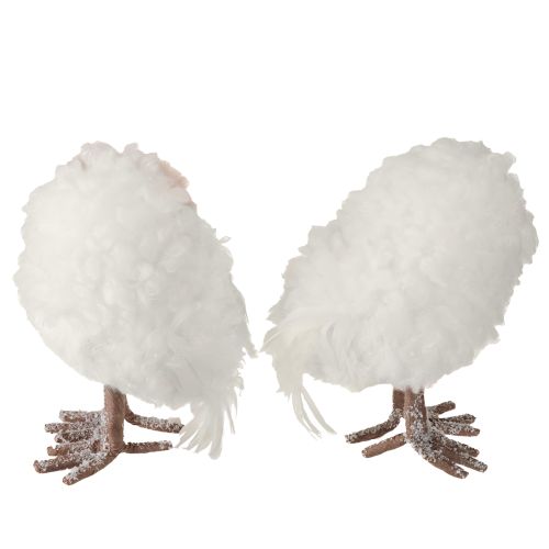 Produkt Dekoracja zimowa figurki sowy stojące białe 15cm 2 szt.