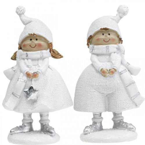 Produkt Zimowe figurki dziecięce Świąteczna zimowa dekoracja W17cm zestaw 2 sztuk