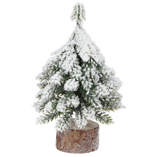 Floristik24 Ozdoba zimowa Choinka w kolorze zielono-białym Ø7cm W14cm 4szt