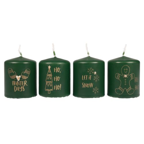 Produkt Świece świąteczne świece świąteczne zielone Ø5cm W6cm 4 szt