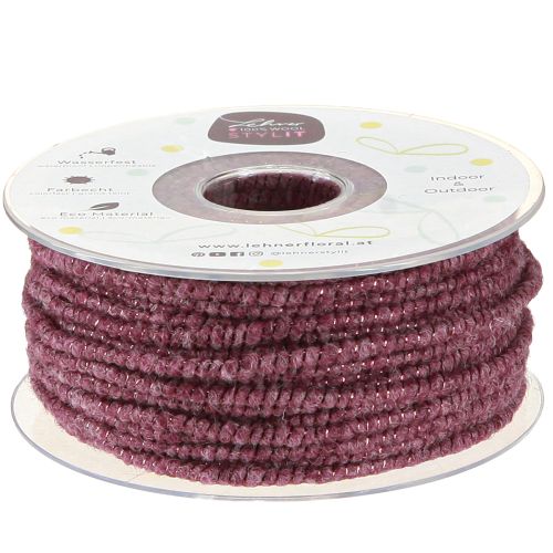 Produkt Nitka wełniana ze sznurkiem filcowym mikowym fioletowym Ø5mm 33m