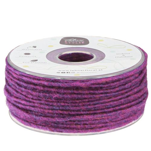 Sznurek wełniany fioletowy 3mm 100m