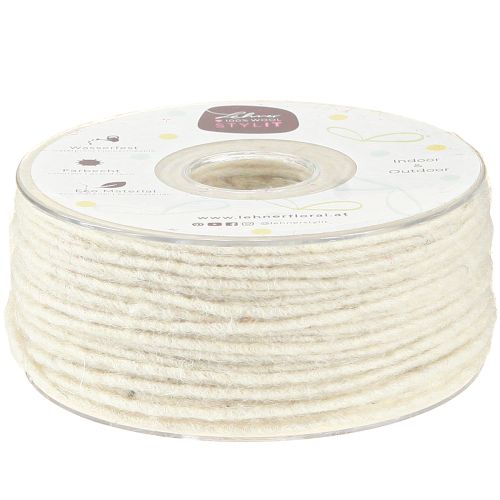 Sznurek wełniany biały 3mm 100m