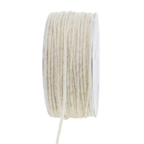 Sznurek wełniany biały 3mm 100m