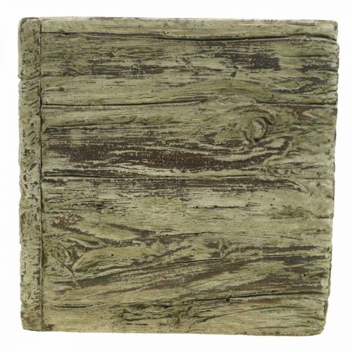 Floristik24 Doniczka kwadratowa 15x15cm betonowa donica drewno wygląd