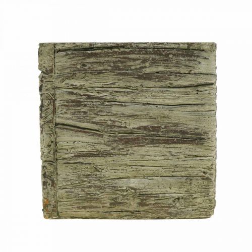 Floristik24 Doniczka kwadrat 9,5x9,5cm betonowa skrzynka na kwiaty drewnopodobna