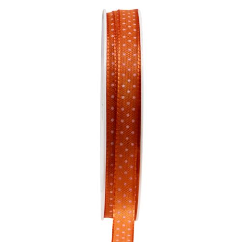 Produkt Wstążka prezentowa w kropki Wstążka ozdobna pomarańczowa 10mm 25m