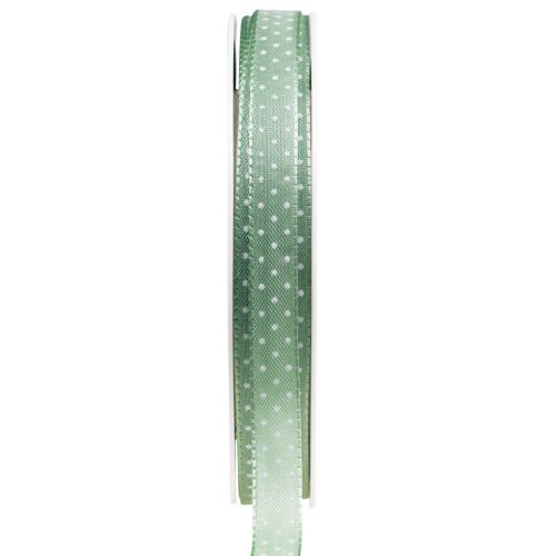 Wstążka prezentowa w kropki Wstążka ozdobna zielona miętowa 10mm 25m