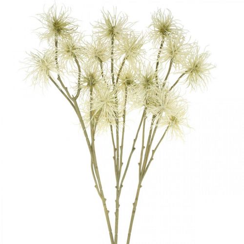 Produkt Xanthium sztuczny kwiat kremowy jesienna dekoracja 6 kwiatów 80cm 3szt