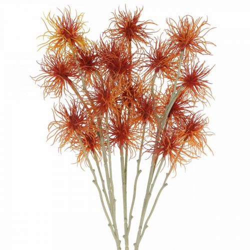 Floristik24 Xanthium sztuczny kwiat jesienna dekoracja pomarańczowy 6 kwiatów 80cm 3szt