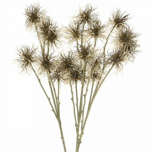 Produkt Xanthium sztuczny kwiat jesienna dekoracja 6 kwiatów kremowy, brązowy 80cm 3szt
