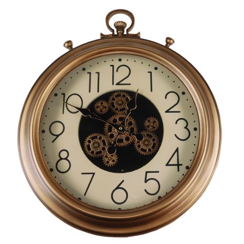 Dekoracja ścienna zegar ścienny zegar zębaty brąz kremowy retro Ø54cm