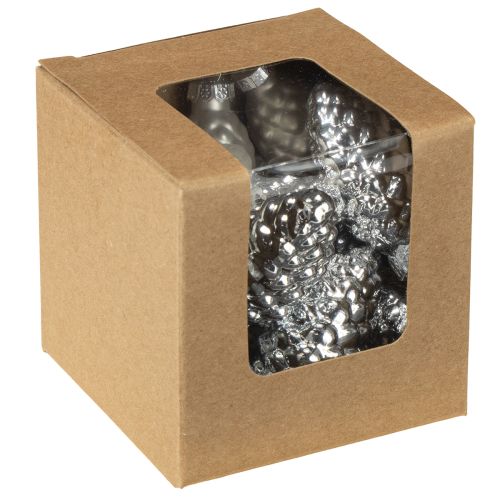Produkt Szyszki mix ze szkła srebrnego 5cm 14 szt.