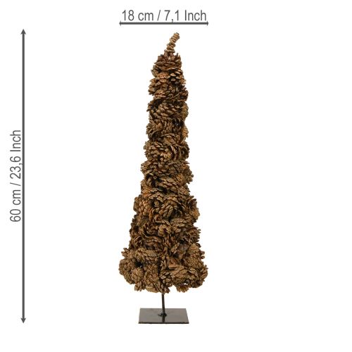 Produkt Choinka stołowa w kształcie szyszki, naturalna, 16×60cm