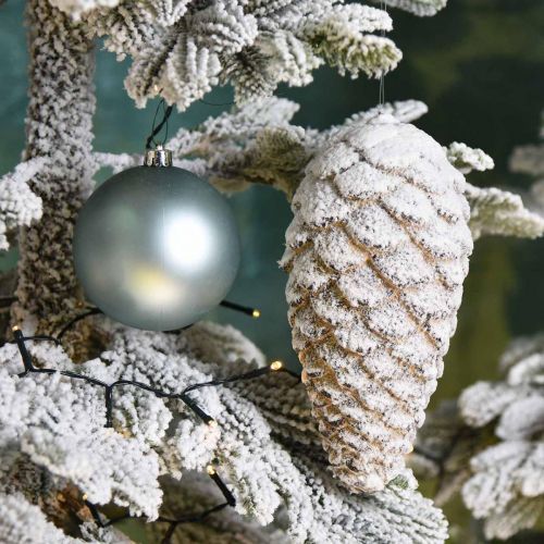 Floristik24 Duży ozdobny stożek do zawieszenia Sztuczny rożek śnieżny 23cm