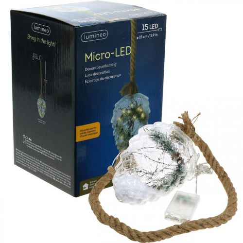 Floristik24 Stożek oświetlony świąteczną dekoracją LED Lights Timer wys.21cm