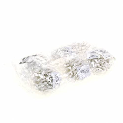 Floristik24 Ozdoby choinkowe szyszki biały brokat 9cm 6szt