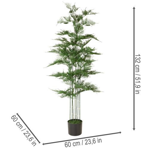Sztuczne drzewko bambusowe, zielone, 132 cm, roślina doniczkowa | Floristik24.pl