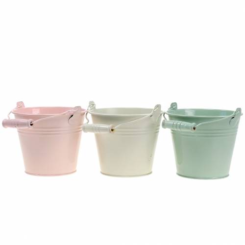 Floristik24 Wiaderko cynkowe Asortyment Pastel Ø12cm H10cm 8szt.