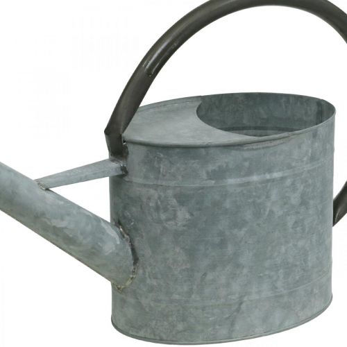 Produkt Metalowa konewka, dekoracja ogrodowa w stylu vintage, srebrnoszara L53cm W29cm