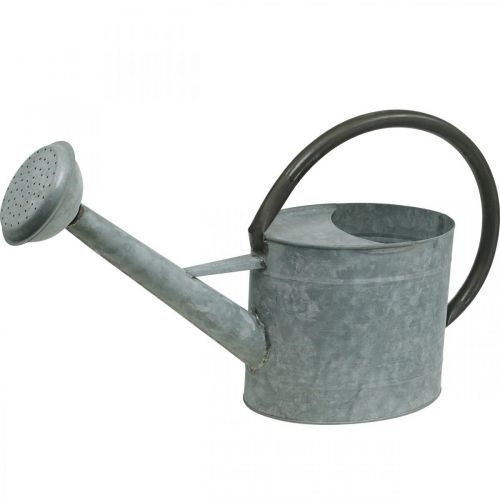 Produkt Metalowa konewka, dekoracja ogrodowa w stylu vintage, srebrnoszara L53cm W29cm